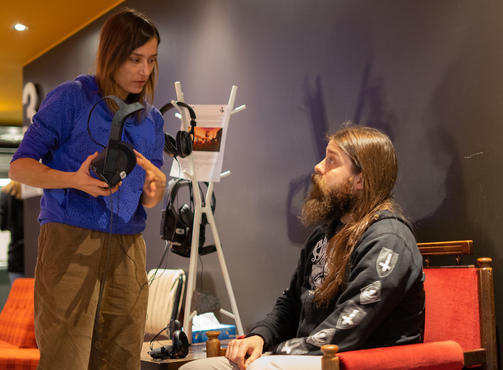 Fitting a visitor with a VR headset, RIFF XR 2021. Photo by Dia Istanbuly / RIFF